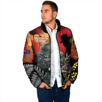 New Zealand and Australia ANZAC Day Padded Jacket Sliver Fern Kakapo With Golden Wattle Kangaroo LT14 - Polynesian Pride
