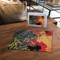 New Zealand and Australia ANZAC Day Puzzle Sliver Fern Kakapo With Golden Wattle Kangaroo LT14 - Polynesian Pride