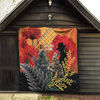 New Zealand and Australia ANZAC Day Quilt Sliver Fern Kakapo With Golden Wattle Kangaroo LT14 - Polynesian Pride