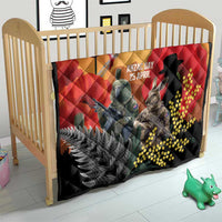 New Zealand and Australia ANZAC Day Quilt Sliver Fern Kakapo With Golden Wattle Kangaroo LT14 - Polynesian Pride