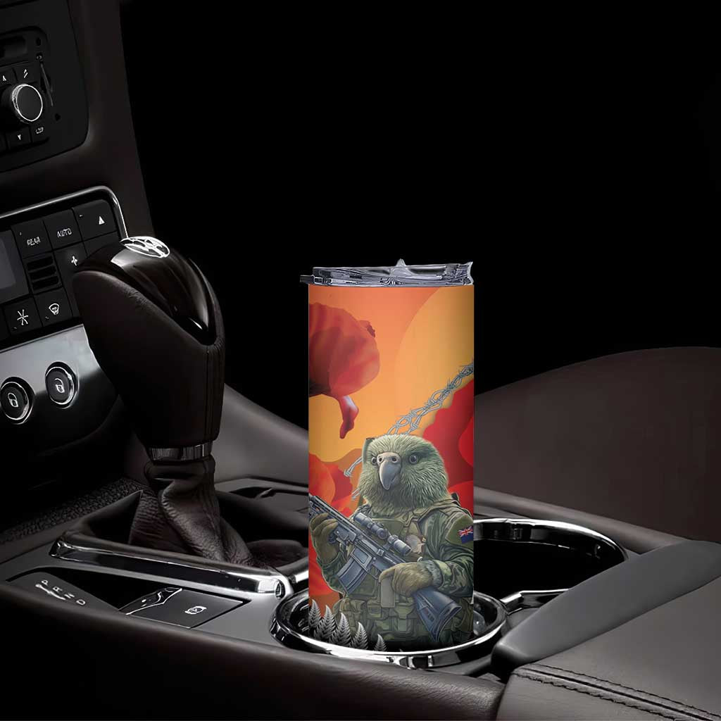 New Zealand and Australia ANZAC Day Skinny Tumbler Sliver Fern Kakapo With Golden Wattle Kangaroo LT14 - Polynesian Pride