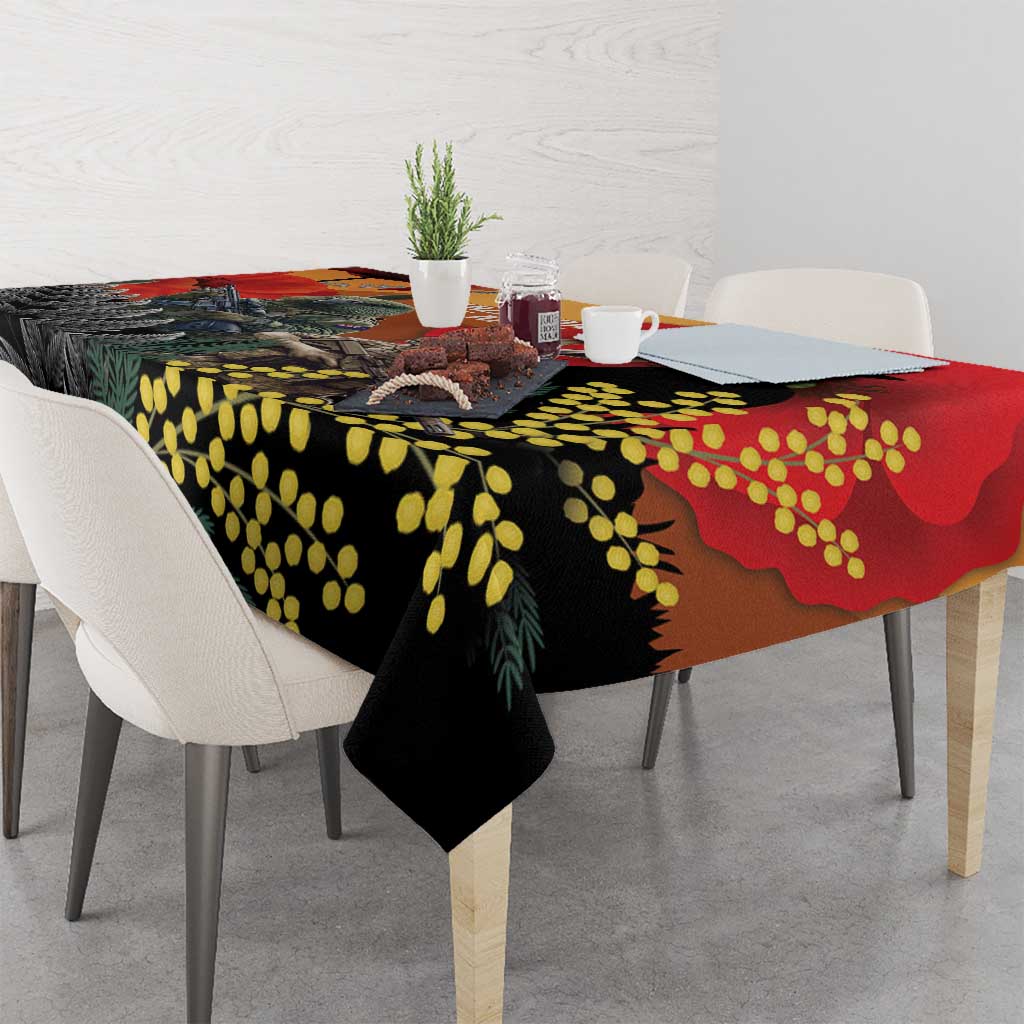 New Zealand and Australia ANZAC Day Tablecloth Sliver Fern Kakapo With Golden Wattle Kangaroo LT14 - Polynesian Pride