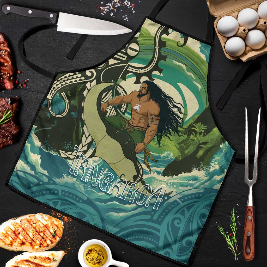 Aotearoa Tangaroa Atua Apron New Zealand God Of The Ocean LT14 Cyan - Polynesian Pride
