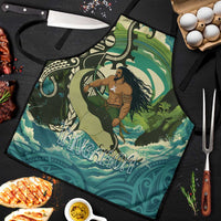 Aotearoa Tangaroa Atua Apron New Zealand God Of The Ocean LT14 Cyan - Polynesian Pride