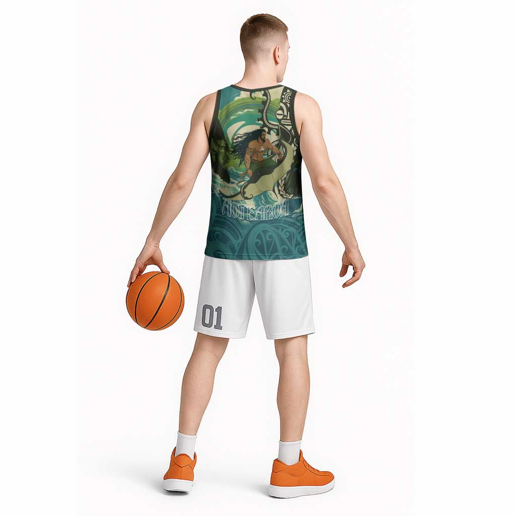Aotearoa Tangaroa Atua Basketball Jersey New Zealand God Of The Ocean LT14 - Polynesian Pride