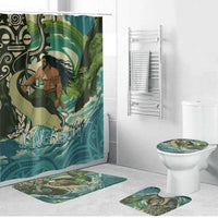 Aotearoa Tangaroa Atua Bathroom Set New Zealand God Of The Ocean LT14 Bathroom Set (4 pcs) Cyan - Polynesian Pride
