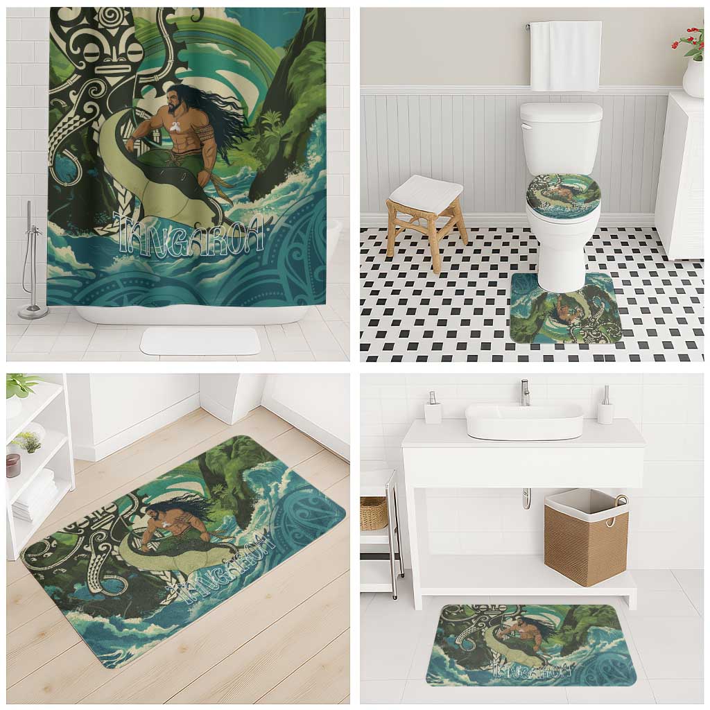 Aotearoa Tangaroa Atua Bathroom Set New Zealand God Of The Ocean LT14 - Polynesian Pride