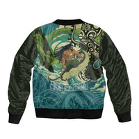 Aotearoa Tangaroa Atua Bomber Jacket New Zealand God Of The Ocean LT14 - Polynesian Pride