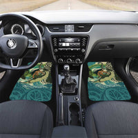 Aotearoa Tangaroa Atua Car Mats New Zealand God Of The Ocean LT14 Set 2pcs - Front Cyan - Polynesian Pride