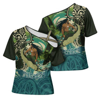 Aotearoa Tangaroa Atua Cross Shoulder Shirt New Zealand God Of The Ocean LT14 - Polynesian Pride