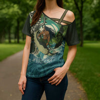 Aotearoa Tangaroa Atua Cross Shoulder Shirt New Zealand God Of The Ocean LT14 - Polynesian Pride