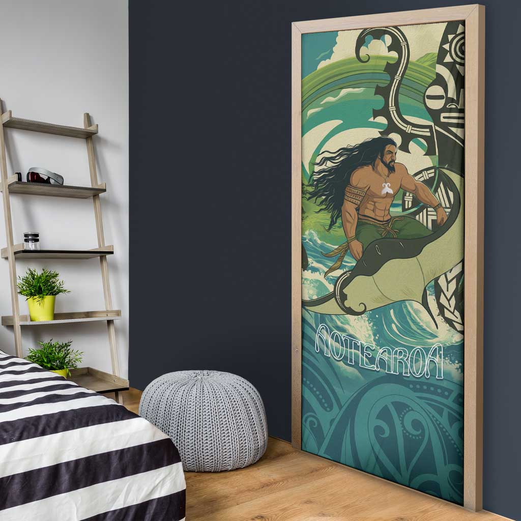 Aotearoa Tangaroa Atua Door Cover New Zealand God Of The Ocean LT14 - Polynesian Pride