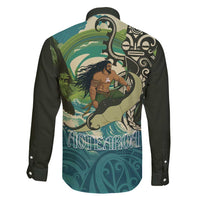 Aotearoa Tangaroa Atua Family Matching Off Shoulder Short Dress and Hawaiian Shirt New Zealand God Of The Ocean LT14 - Polynesian Pride