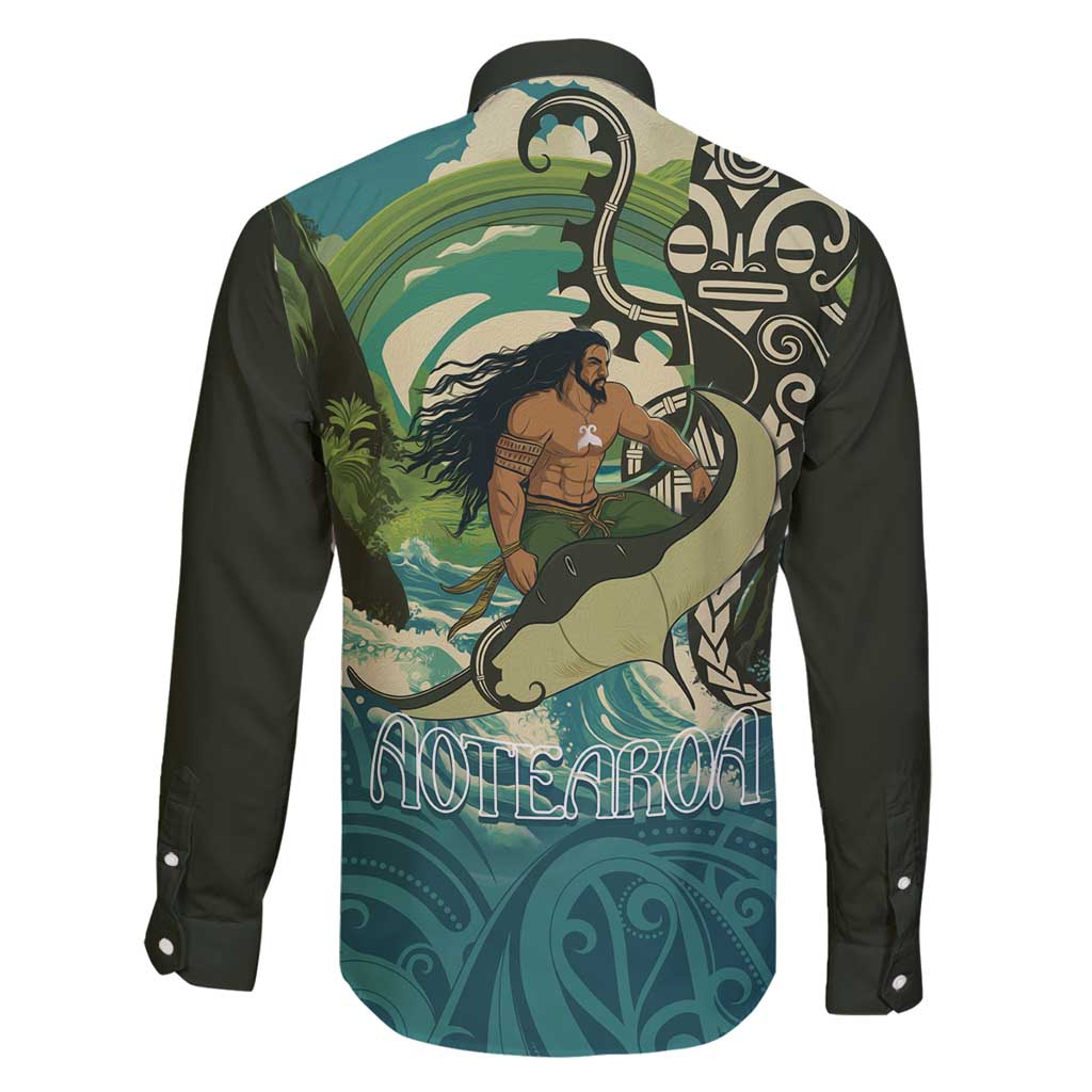 Aotearoa Tangaroa Atua Family Matching Puletasi and Hawaiian Shirt New Zealand God Of The Ocean LT14 - Polynesian Pride
