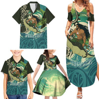 Aotearoa Tangaroa Atua Family Matching Summer Maxi Dress and Hawaiian Shirt New Zealand God Of The Ocean LT14 - Polynesian Pride