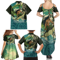 Aotearoa Tangaroa Atua Family Matching Summer Maxi Dress and Hawaiian Shirt New Zealand God Of The Ocean LT14 - Polynesian Pride