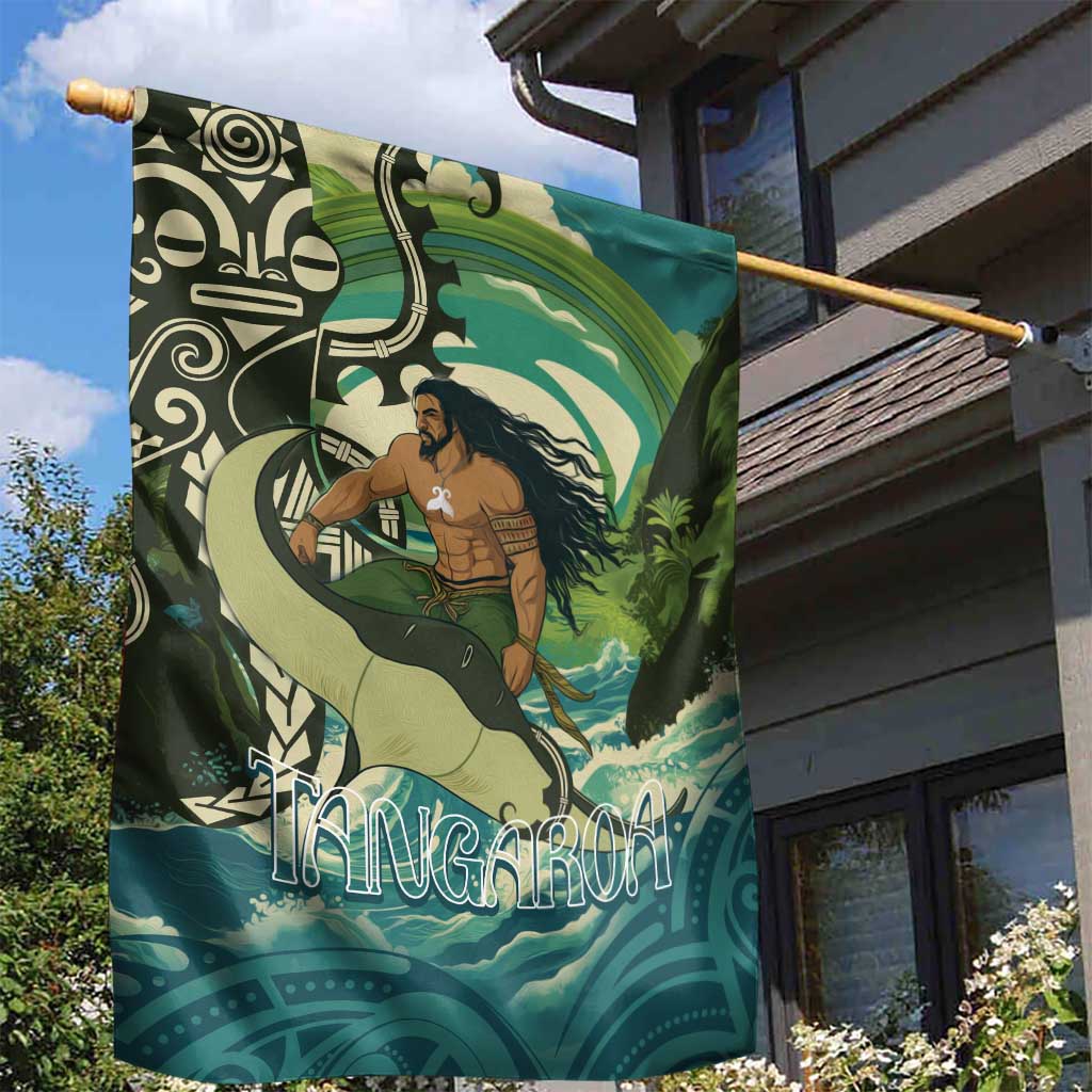 Aotearoa Tangaroa Atua Garden Flag New Zealand God Of The Ocean LT14 - Polynesian Pride