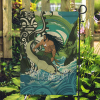 Aotearoa Tangaroa Atua Garden Flag New Zealand God Of The Ocean LT14 Garden Flag Cyan - Polynesian Pride