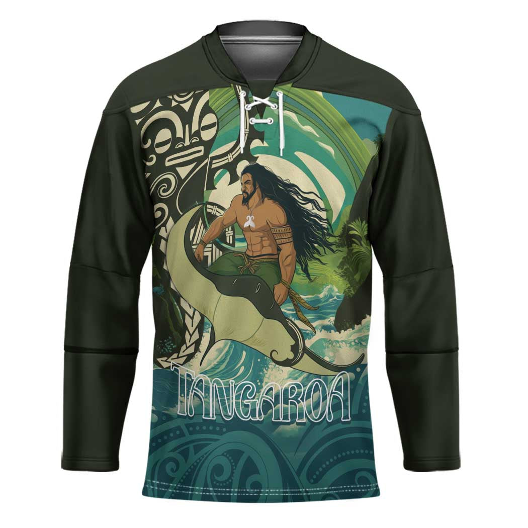Aotearoa Tangaroa Atua Hockey Jersey New Zealand God Of The Ocean LT14 Unisex Cyan - Polynesian Pride