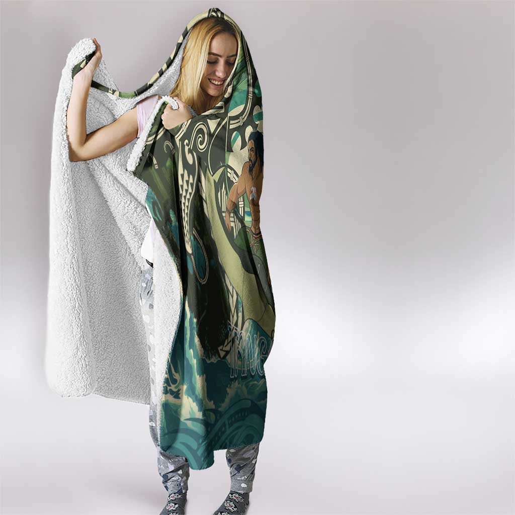 Aotearoa Tangaroa Atua Hooded Blanket New Zealand God Of The Ocean LT14 - Polynesian Pride