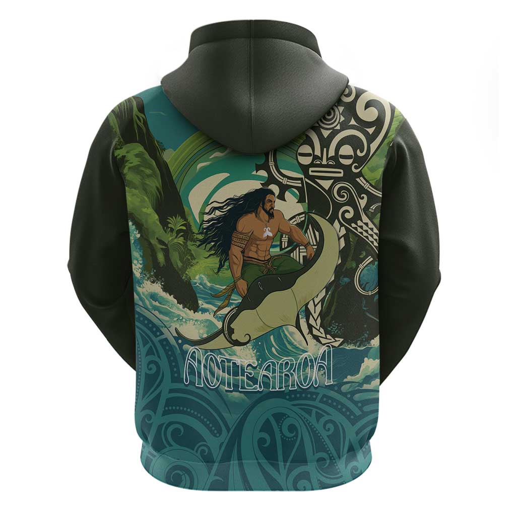 Aotearoa Tangaroa Atua Hoodie New Zealand God Of The Ocean LT14 - Polynesian Pride