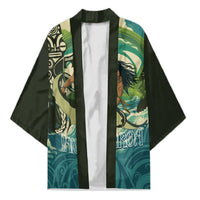 Aotearoa Tangaroa Atua Kimono New Zealand God Of The Ocean LT14 Unisex Cyan - Polynesian Pride