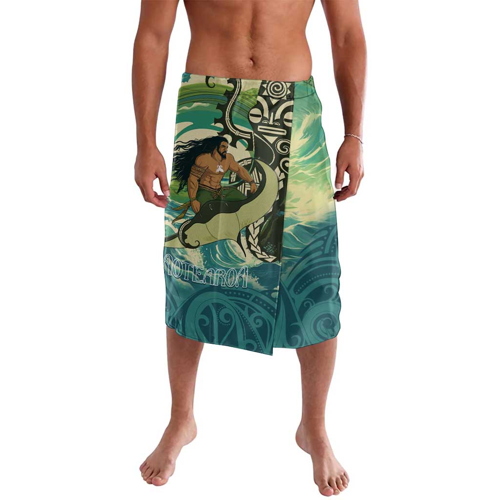 Aotearoa Tangaroa Atua Lavalava New Zealand God Of The Ocean LT14 Cyan - Polynesian Pride