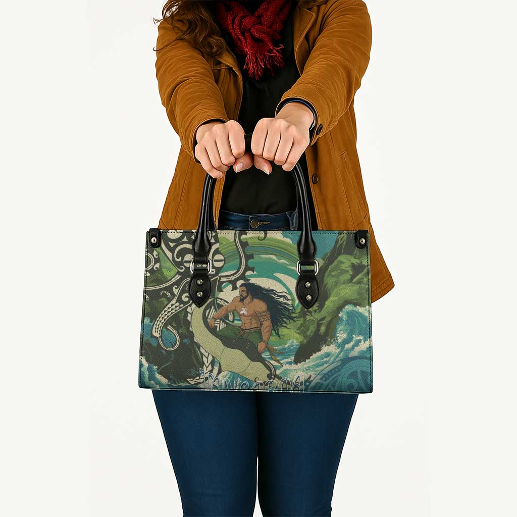 Aotearoa Tangaroa Atua Leather Bag New Zealand God Of The Ocean LT14 - Polynesian Pride