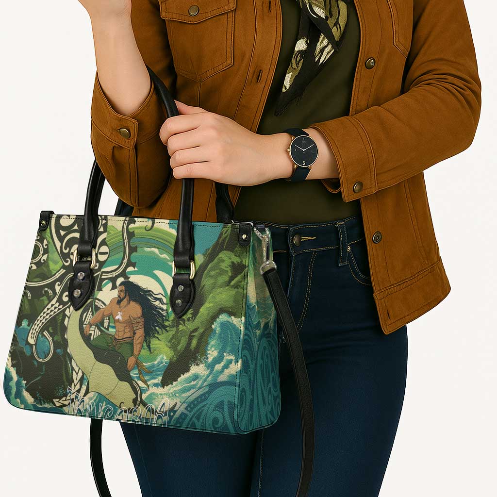 Aotearoa Tangaroa Atua Leather Bag New Zealand God Of The Ocean LT14 - Polynesian Pride