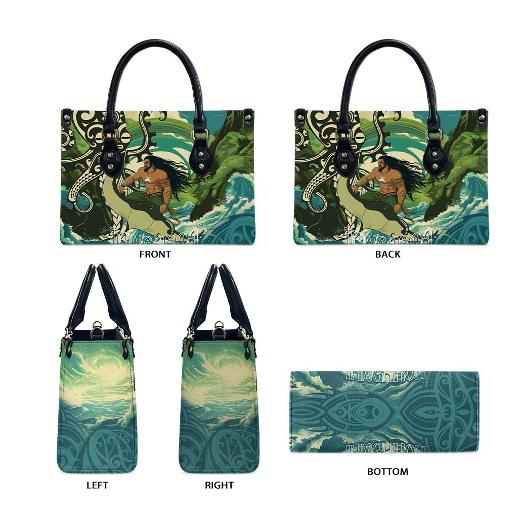 Aotearoa Tangaroa Atua Leather Bag New Zealand God Of The Ocean LT14 - Polynesian Pride