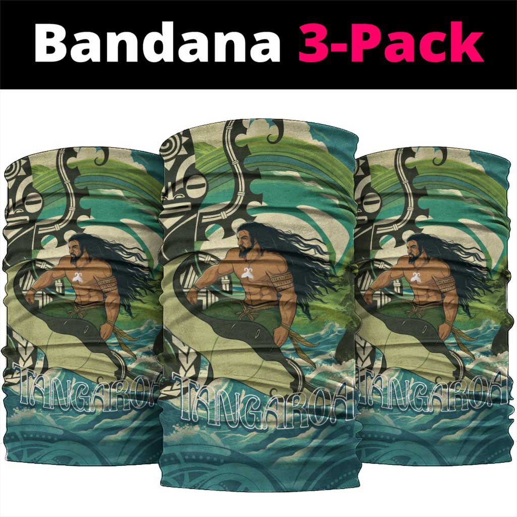 Aotearoa Tangaroa Atua Neck Gaiter New Zealand God Of The Ocean LT14 package One Size: 25*50cm Cyan - Polynesian Pride