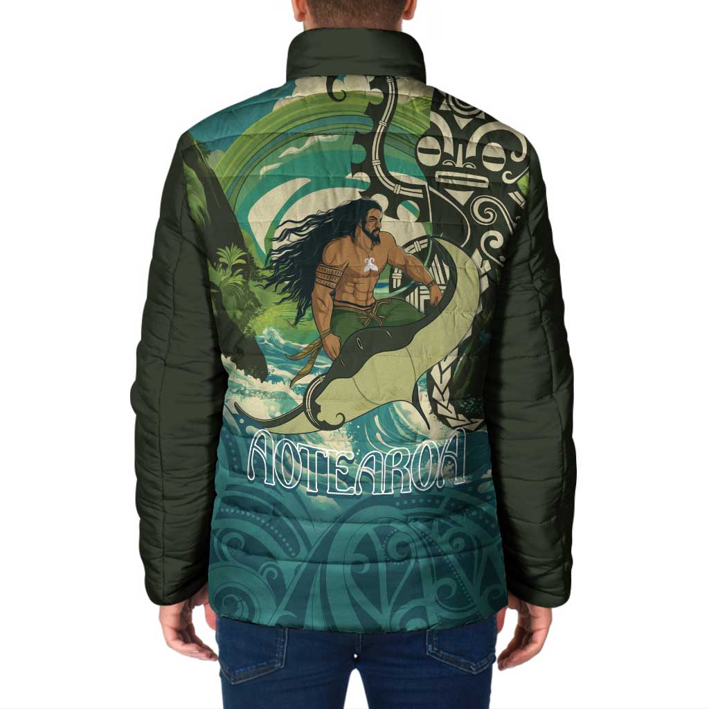 Aotearoa Tangaroa Atua Padded Jacket New Zealand God Of The Ocean LT14 - Polynesian Pride