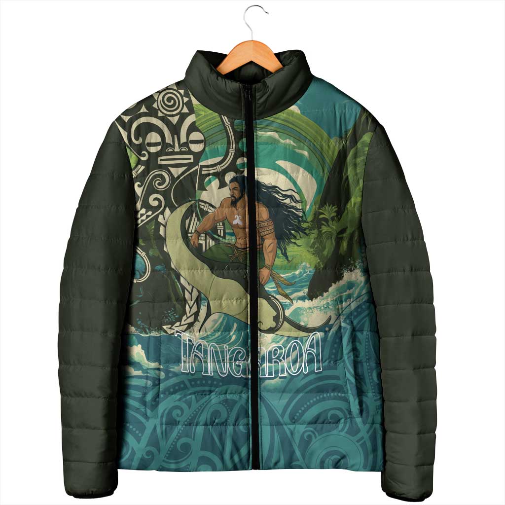 Aotearoa Tangaroa Atua Padded Jacket New Zealand God Of The Ocean LT14 - Polynesian Pride