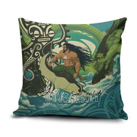 Aotearoa Tangaroa Atua Pillow Cover New Zealand God Of The Ocean LT14 Cyan - Polynesian Pride