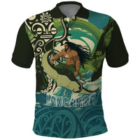 Aotearoa Tangaroa Atua Polo Shirt New Zealand God Of The Ocean LT14 Cyan - Polynesian Pride