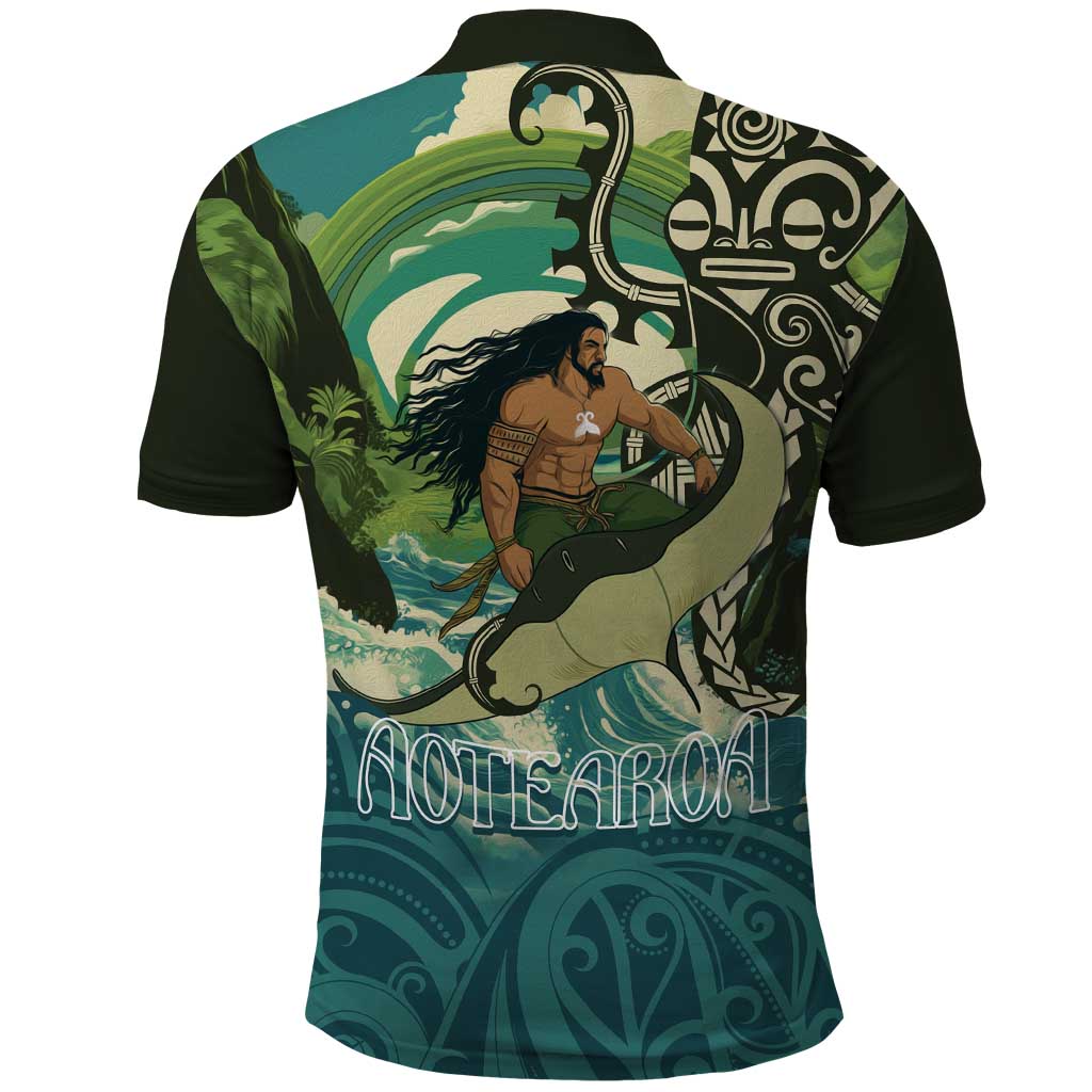 Aotearoa Tangaroa Atua Polo Shirt New Zealand God Of The Ocean LT14 - Polynesian Pride