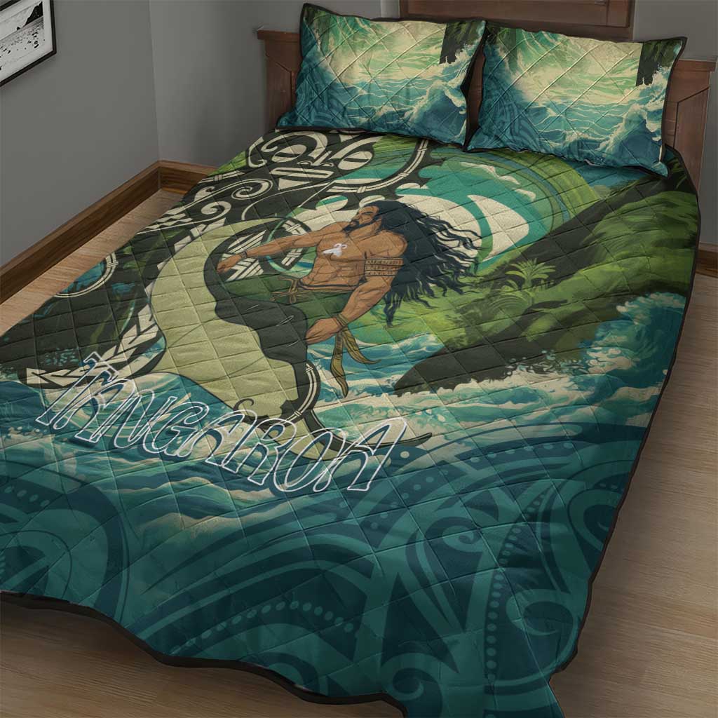 Aotearoa Tangaroa Atua Quilt Bed Set New Zealand God Of The Ocean LT14 - Polynesian Pride