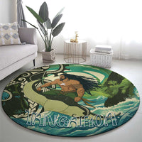 Aotearoa Tangaroa Atua Round Carpet New Zealand God Of The Ocean LT14 - Polynesian Pride