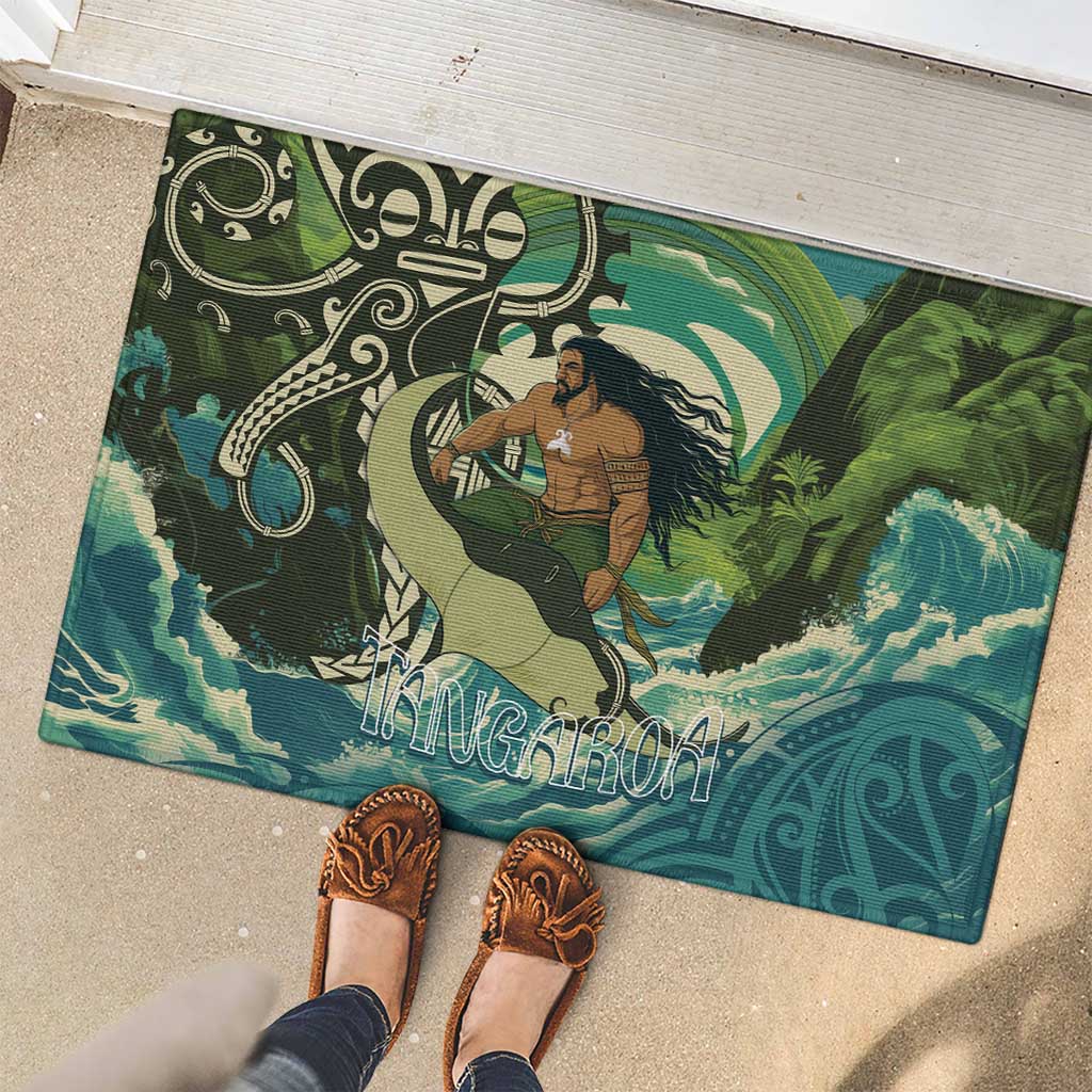 Aotearoa Tangaroa Atua Rubber Doormat New Zealand God Of The Ocean LT14 - Polynesian Pride