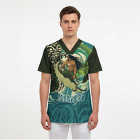 Aotearoa Tangaroa Atua Scrub Top New Zealand God Of The Ocean LT14 - Polynesian Pride