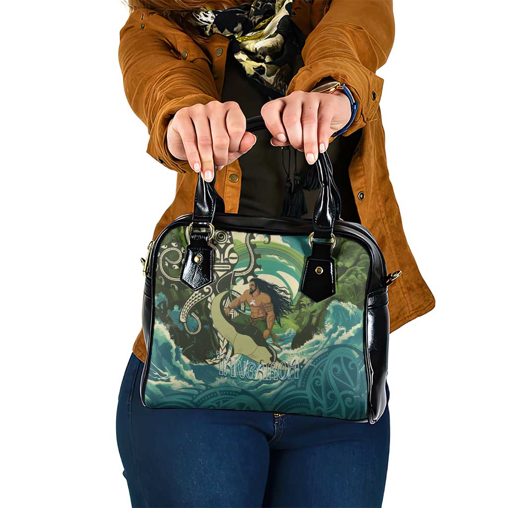 Aotearoa Tangaroa Atua Shoulder Handbag New Zealand God Of The Ocean LT14 One Size Cyan - Polynesian Pride