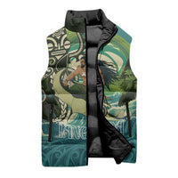 Aotearoa Tangaroa Atua Sleeveless Puffer Jacket New Zealand God Of The Ocean LT14 - Polynesian Pride