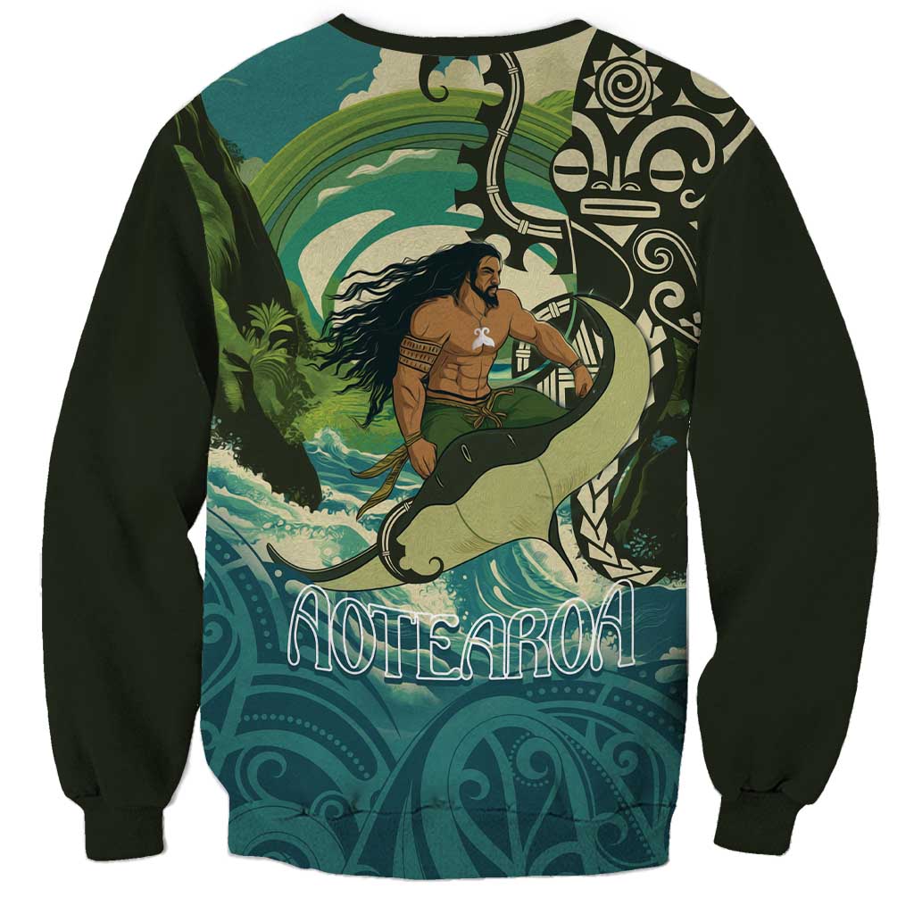 Aotearoa Tangaroa Atua Sweatshirt New Zealand God Of The Ocean LT14 - Polynesian Pride