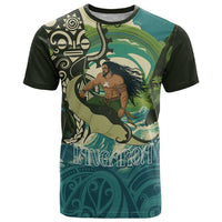 Aotearoa Tangaroa Atua T Shirt New Zealand God Of The Ocean LT14 Cyan - Polynesian Pride
