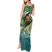 Aotearoa Tangaroa Atua Tank Maxi Dress New Zealand God Of The Ocean LT14 - Polynesian Pride