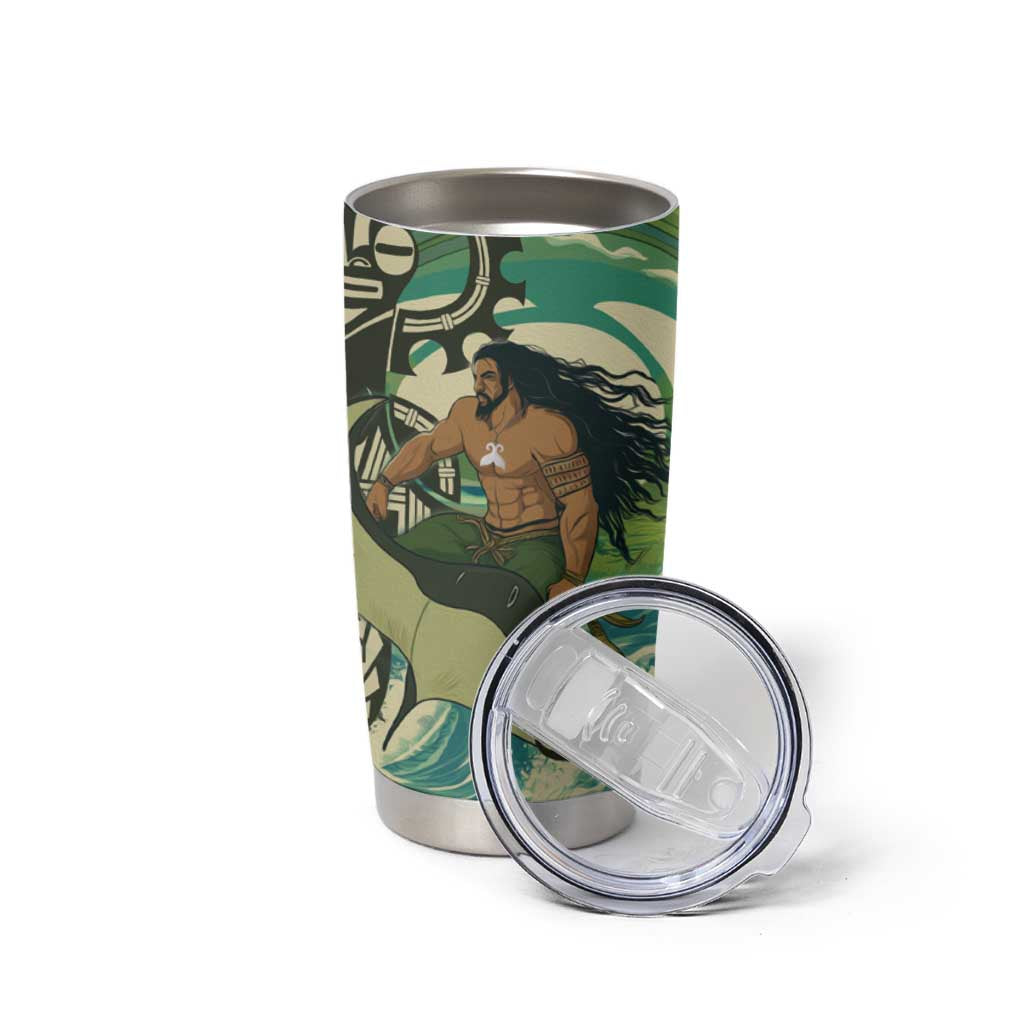 Aotearoa Tangaroa Atua Tumbler Cup New Zealand God Of The Ocean LT14 - Polynesian Pride