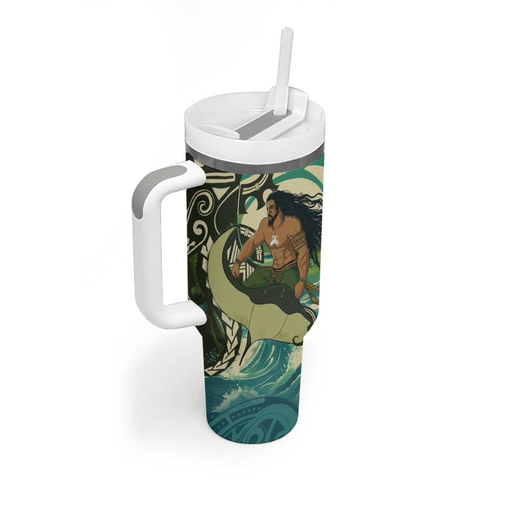 Aotearoa Tangaroa Atua Tumbler With Handle New Zealand God Of The Ocean LT14 - Polynesian Pride