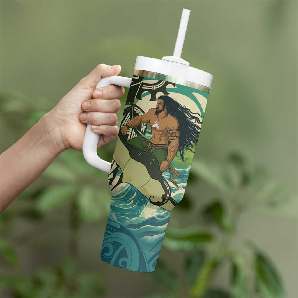 Aotearoa Tangaroa Atua Tumbler With Handle New Zealand God Of The Ocean LT14 - Polynesian Pride