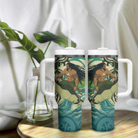 Aotearoa Tangaroa Atua Tumbler With Handle New Zealand God Of The Ocean LT14 - Polynesian Pride