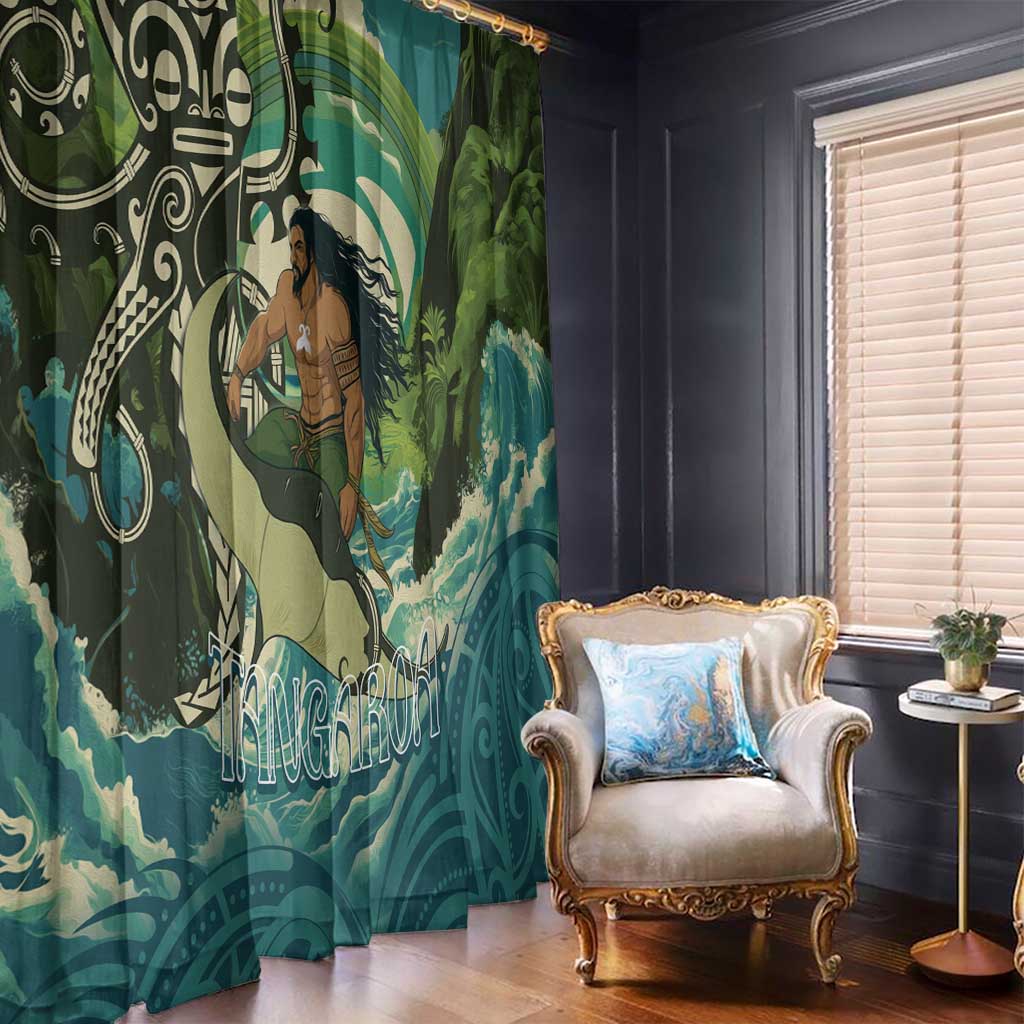 Aotearoa Tangaroa Atua Window Curtain New Zealand God Of The Ocean LT14 - Polynesian Pride